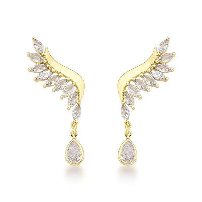 Brinco Earcuff De Argola Semijoia Com Cristais De Zircônia - Elegância Moderna Banhado A Prata