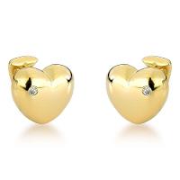 Brincos De Coração Com Zircônia - Banhados A Ouro 18k Para Sofisticação Diária Dourado - 1