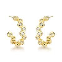 Brincos De Luxo Com Cristais De Zircônia E Banho De Ouro 18k - 1