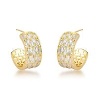 Brincos De Argola Banhados A Ouro 18k Com Detalhes Em Zircônia - Luxo Atemporal - 1