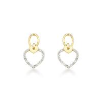 Brincos De Coração Cravejados Com Zircônia Em Banho De Ouro 18k - Elegância E Brilho - 1