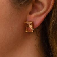 Brincos Com Zircônia Retangulares Banhado A Ouro 18k - 2