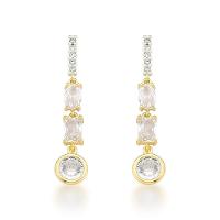 Brinco Médio Festa Com Zirônios Banhado A Ouro 18k - 1