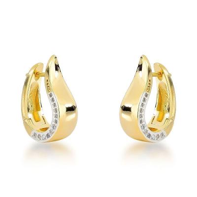 Brincos De Argola Cintilantes - Banho De Ouro 18k E Zircônias - Joalheria Fina
