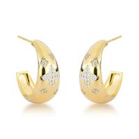 Joia De Luxo - Brincos De Argola Com Adornos Florais Em Ouro 18k Banhado - 1