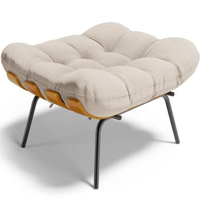 Puff Decorativo Sala De Estar Costela L02 Linho Cru - Lyam Decor