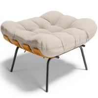 Puff Decorativo Sala De Estar Costela L02 Linho Cru - Lyam Decor - 1