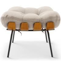 Puff Decorativo Sala De Estar Costela L02 Linho Cru - Lyam Decor