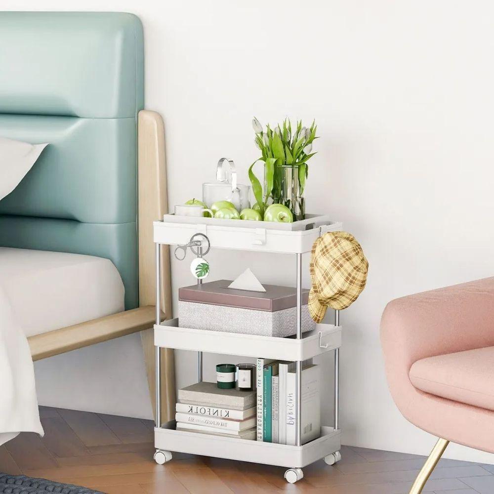 Prateleira Multiuso 3 Andares Com Rodinhas Organize Com Facilidade Cinza - 6