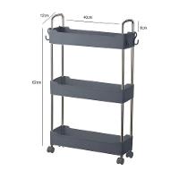 Prateleira Multiuso 3 Andares Com Rodinhas Organize Com Facilidade Cinza - 3