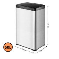 Lixeira Automática Retangular 50l Com Sensor Prática E Moderna Cor:aço Inox - 7
