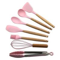 Conjunto De Utensílios De Cozinha De Silicone 8 Peças Rosa - 3