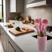 Conjunto De Utensílios De Cozinha De Silicone 8 Peças Rosa - 6