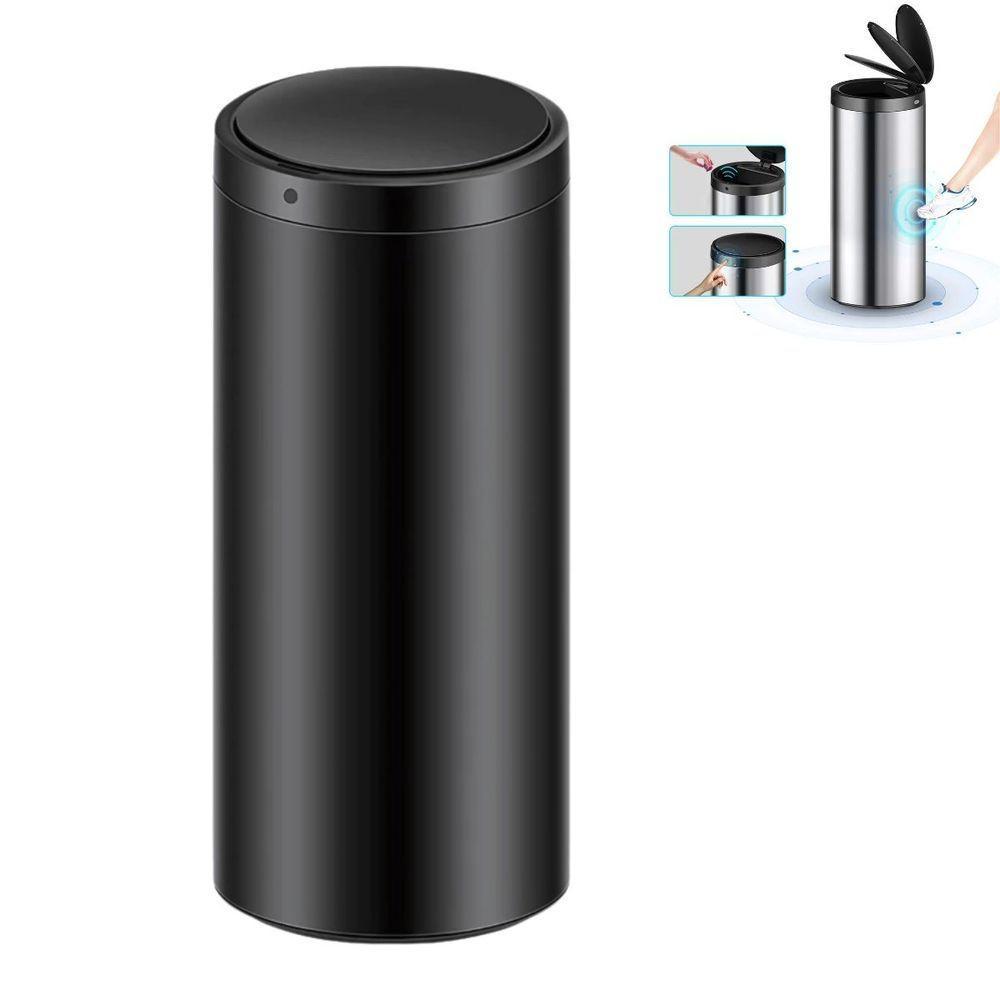 Lixeira Automática Redonda 50l Com Sensor Prática E Moderna Preta - 2