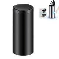 Lixeira Automática Redonda 50l Com Sensor Prática E Moderna Preta - 2