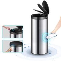 Lixeira Automática Redonda 50l Com Sensor Prática E Moderna Preta - 6