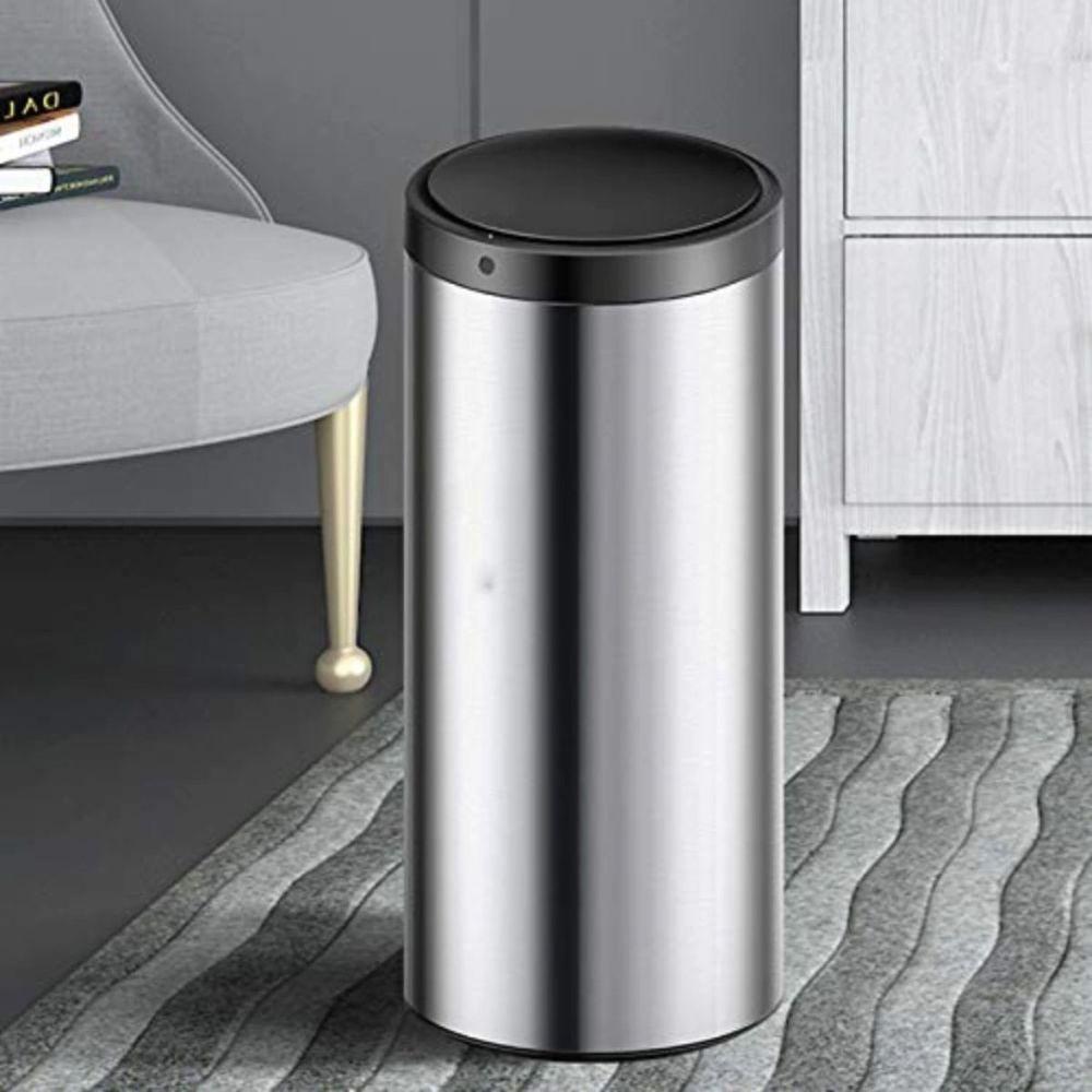 Lixeira Automática Redonda 50l Com Sensor Prática E Moderna Branca - 1