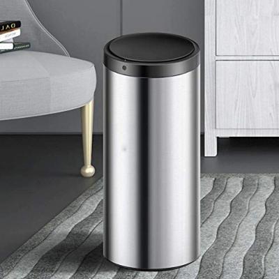 Lixeira Automática Redonda 50l Com Sensor Prática E Moderna Branca