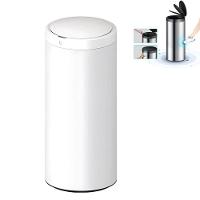 Lixeira Automática Redonda 50l Com Sensor Prática E Moderna Branca - 2