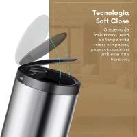 Lixeira Automática Redonda 50l Com Sensor Prática E Moderna Branca - 7