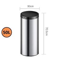 Lixeira Automática Redonda 50l Com Sensor Prática E Moderna Branca - 8