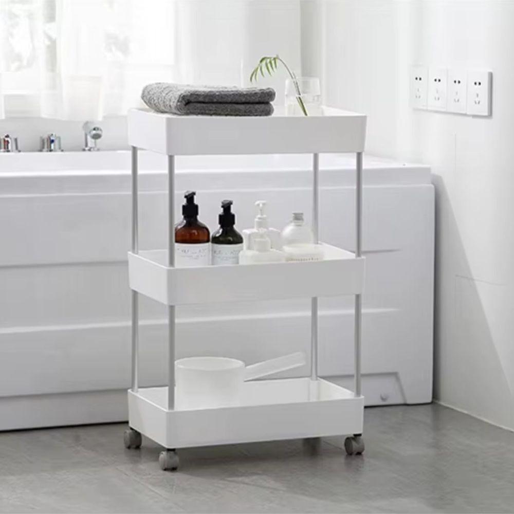Prateleira Multiuso 3 Andares Com Rodinhas Organize Com Facilidade Branca - 9