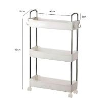 Prateleira Multiuso 3 Andares Com Rodinhas Organize Com Facilidade Branca - 3