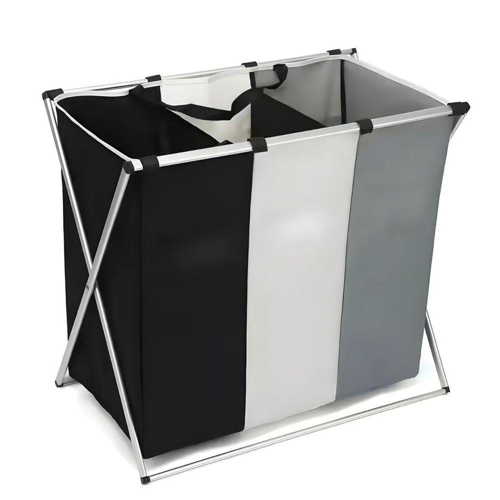 Cesto De Roupas Multiuso Com 3 Compartimentos Versátil E Prático - 10