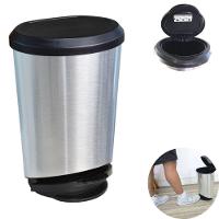 Lixeira Com Pedal Label Prata 10 Litros Para Vários Ambientes - 8