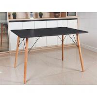 Mesa Jantar Retangular Eiffel 120 X 90cm Preta + 4 Cadeiras Eames Eiffel Furadinha Preta - 1