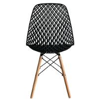 Mesa Jantar Retangular Eiffel 120 X 90cm Preta + 4 Cadeiras Eames Eiffel Furadinha Preta - 3