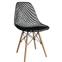 Mesa Jantar Retangular Eiffel 120 X 90cm Preta + 4 Cadeiras Eames Eiffel Furadinha Preta