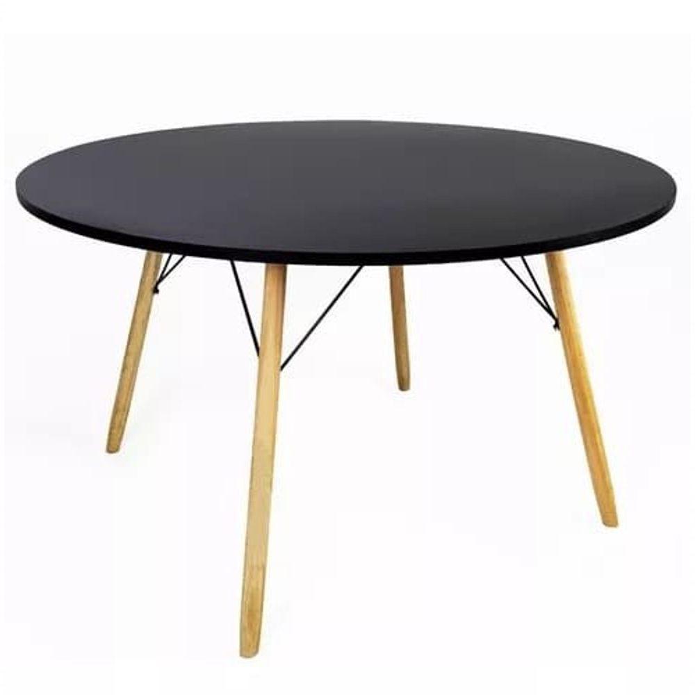 Mesa Jantar Redonda Eames Eiffel 120 Cm Com 4 Cadeiras Eames Eiffel - Preta - 2