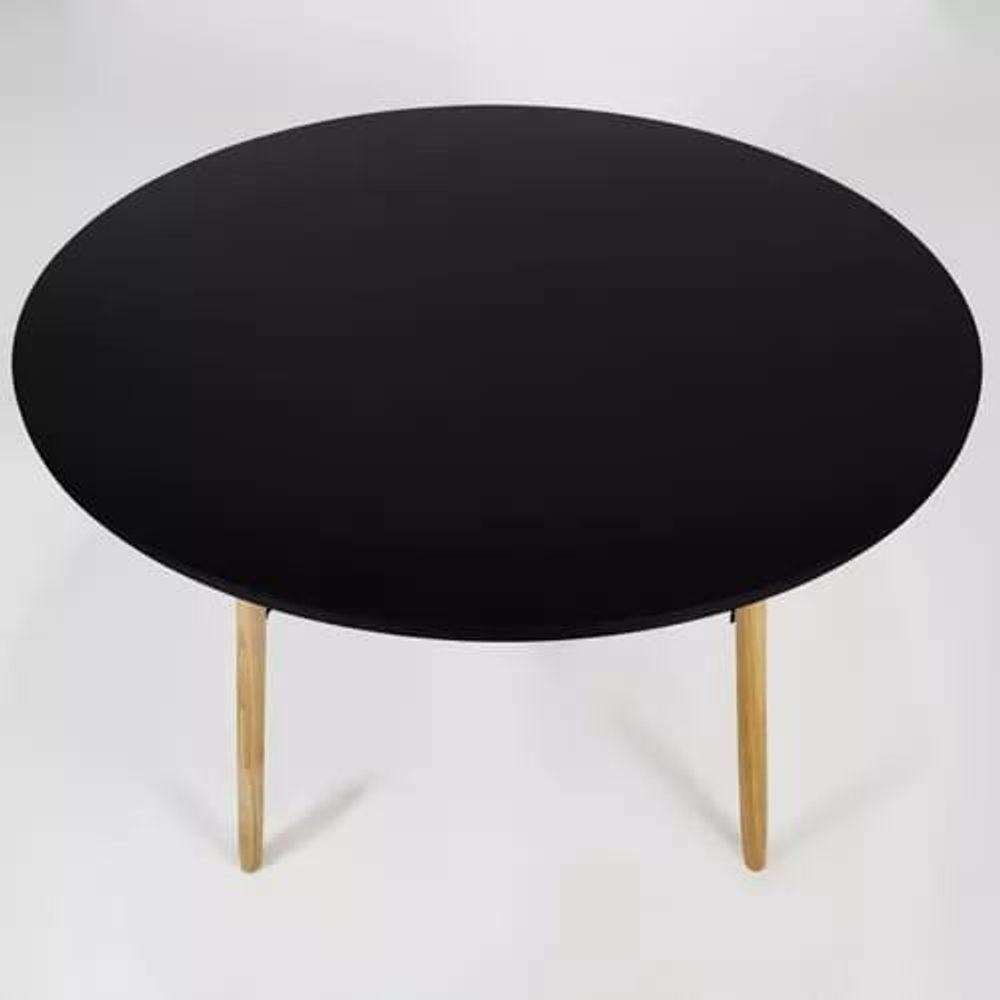 Mesa Jantar Redonda Eames Eiffel 120 Cm Com 4 Cadeiras Eames Eiffel - Preta - 4