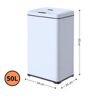 Lixeira Automática Retangular 50l Com Sensor Prática E Moderna Branca - 7