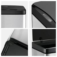 Lixeira Automática Retangular 50l Com Sensor Prática E Moderna Branca - 9