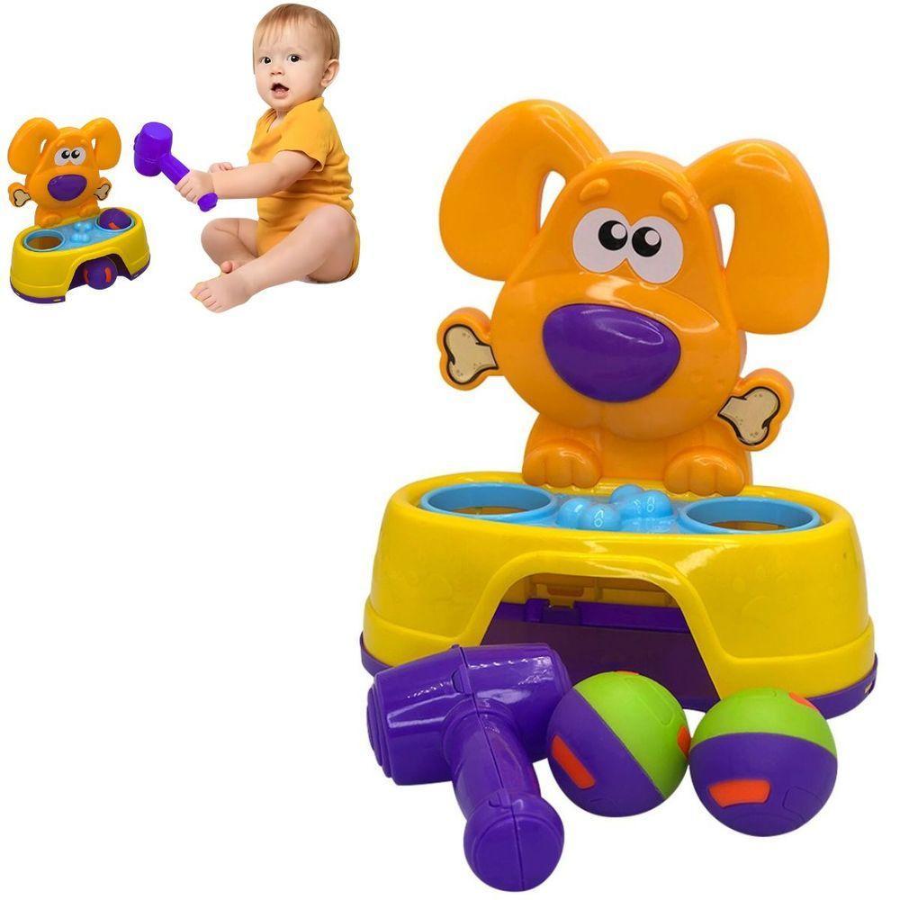 Brinquedo Bate Dog Com Martelo E 2 Bolinhas Coordenação Divertida - 5