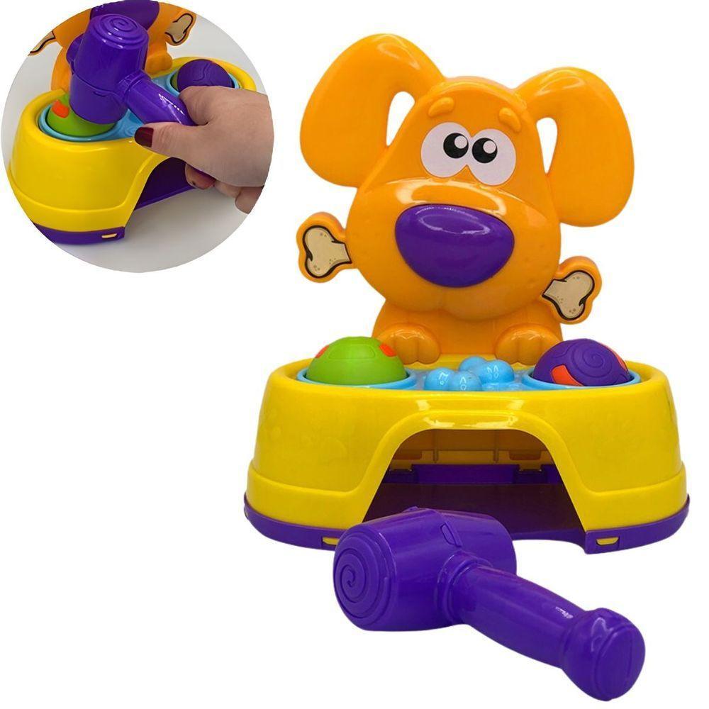 Brinquedo Bate Dog Com Martelo E 2 Bolinhas Coordenação Divertida - 8
