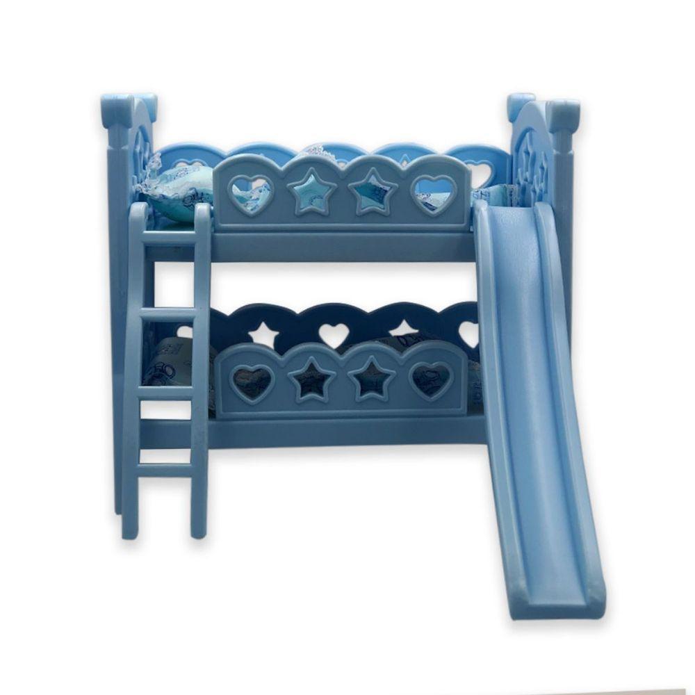 Brinquedo Berço De Boneca Com Escorregador Modelo Beliche Azul - 3