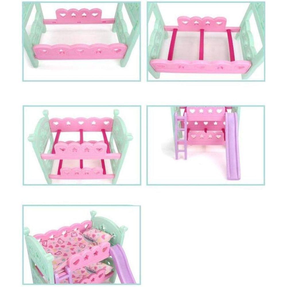 Brinquedo Berço De Boneca Com Escorregador Modelo Beliche Azul - 8