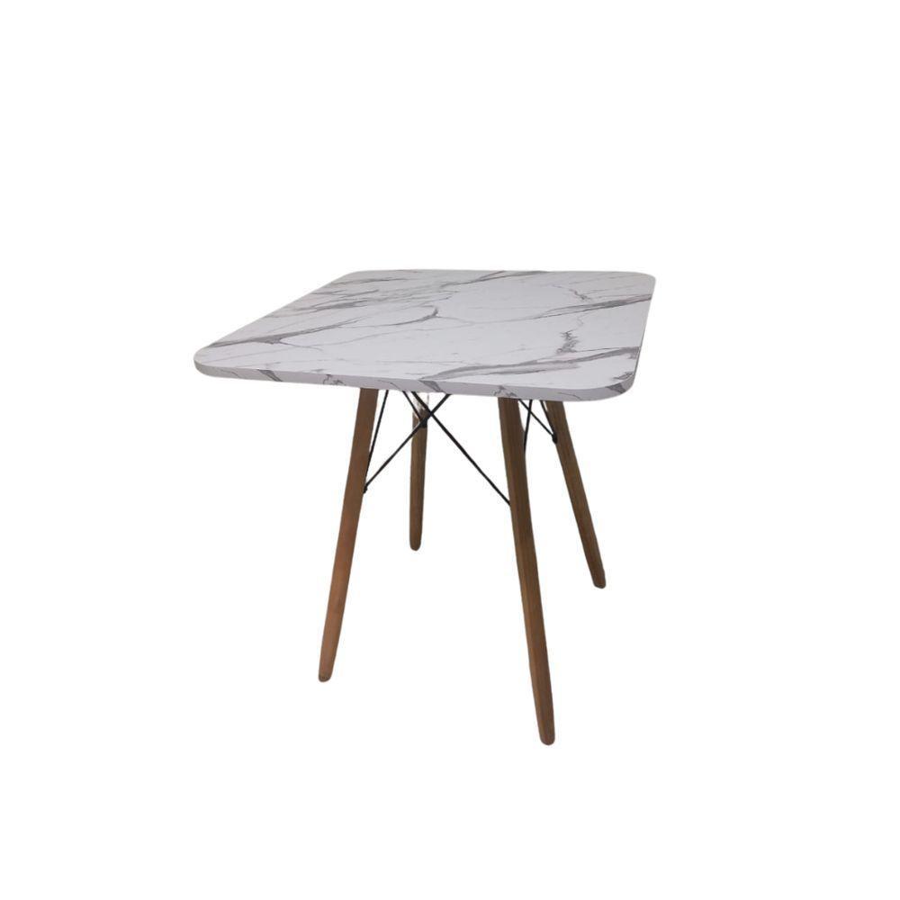 Mesa De Jantar Quadrada Eames Eiffel 70 Cm Borda Arredondada - Estilo Granito - 2