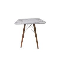 Mesa De Jantar Quadrada Eames Eiffel 70 Cm Borda Arredondada - Estilo Granito - 1