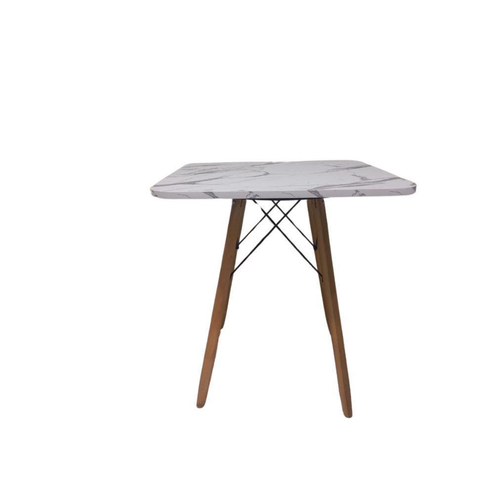 Mesa De Jantar Quadrada Eames Eiffel 90 Cm Borda Arredondada - Estilo Granito - 2