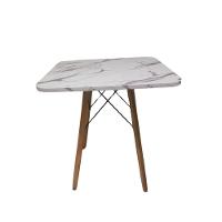 Mesa De Jantar Quadrada Eames Eiffel 90 Cm Borda Arredondada - Estilo Granito - 1