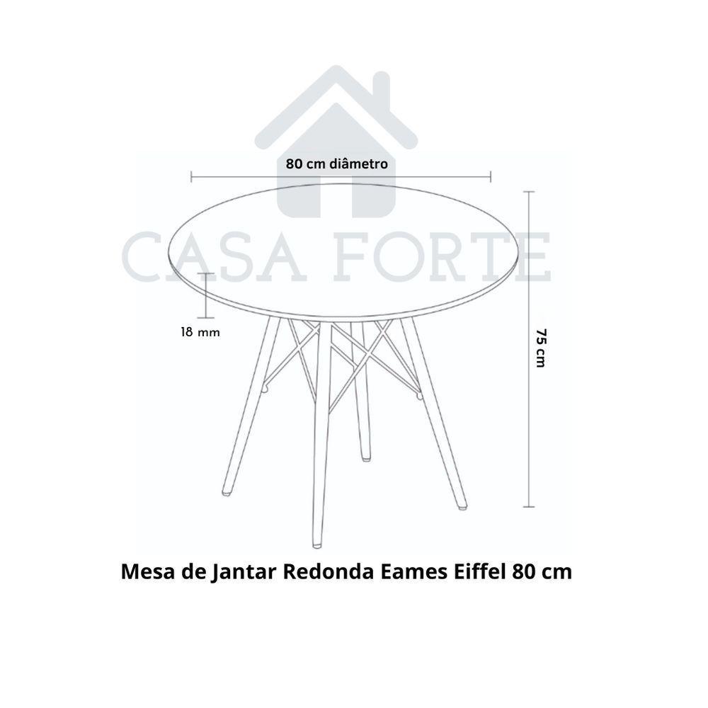 Mesa De Jantar Redonda Eames Eiffel 80 Cm - Estilo Granito - 3