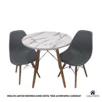 Mesa De Jantar Redonda Eames Eiffel 80 Cm - Estilo Granito