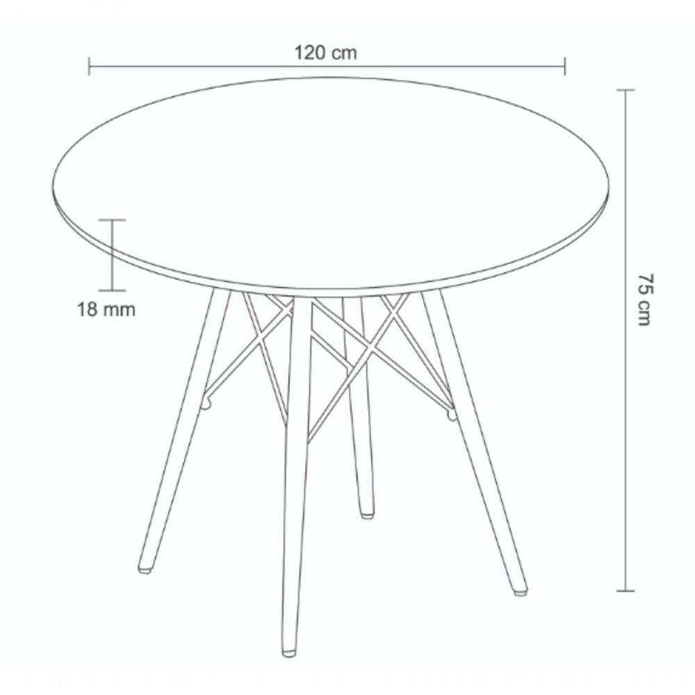 Mesa De Jantar Redonda Eames Eiffel 120cm - Cinza - 4