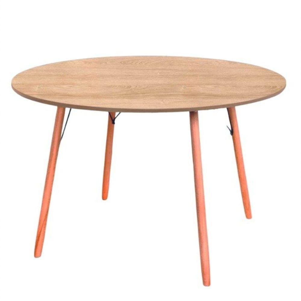 Mesa De Jantar Redonda Eames Eiffel 110 Cm - Madeira Truffel - 1