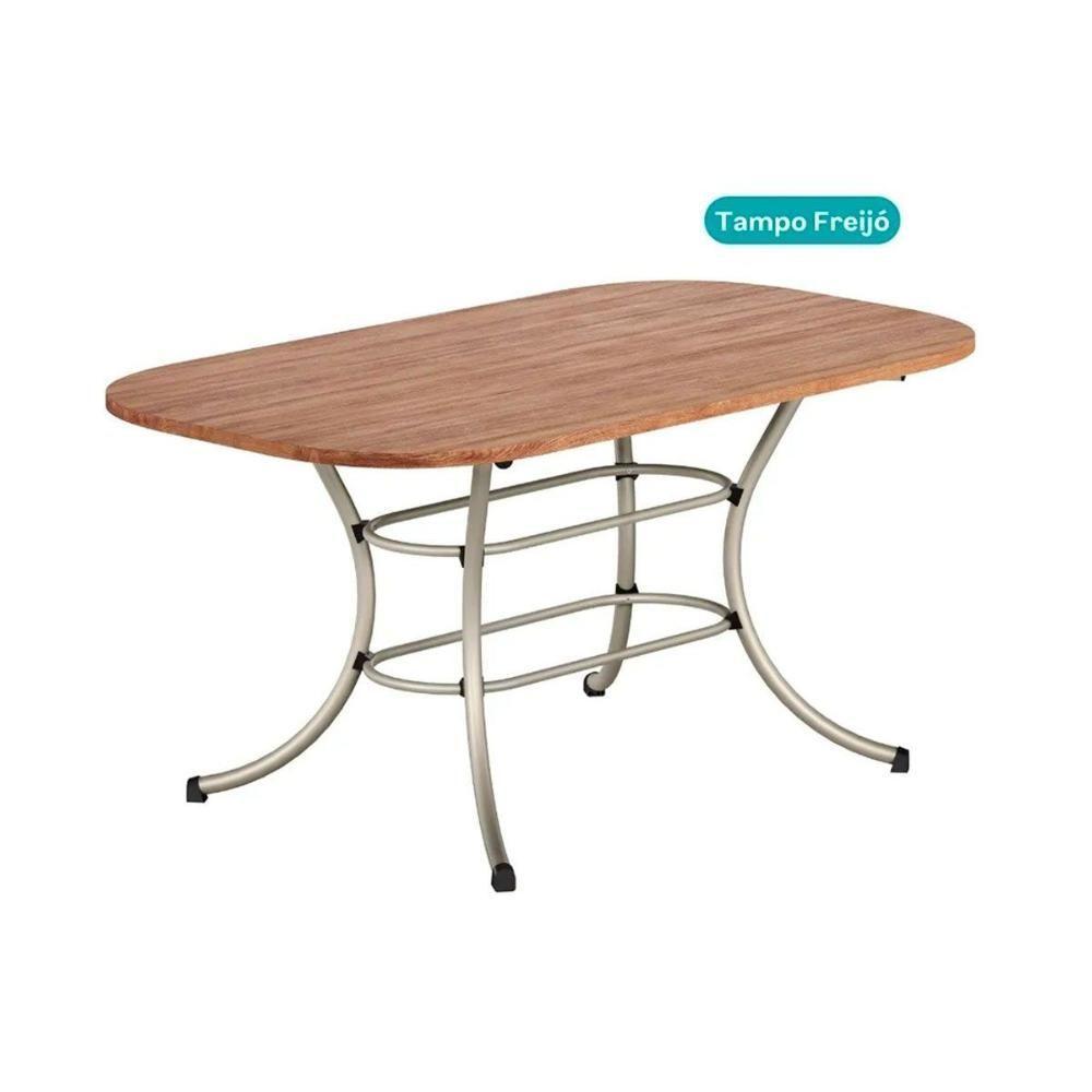 Mesa para Cozinha 1547 Aço c/Tampo Madeirado 160x90cm Freijo c/ Rose - Carraro - 7