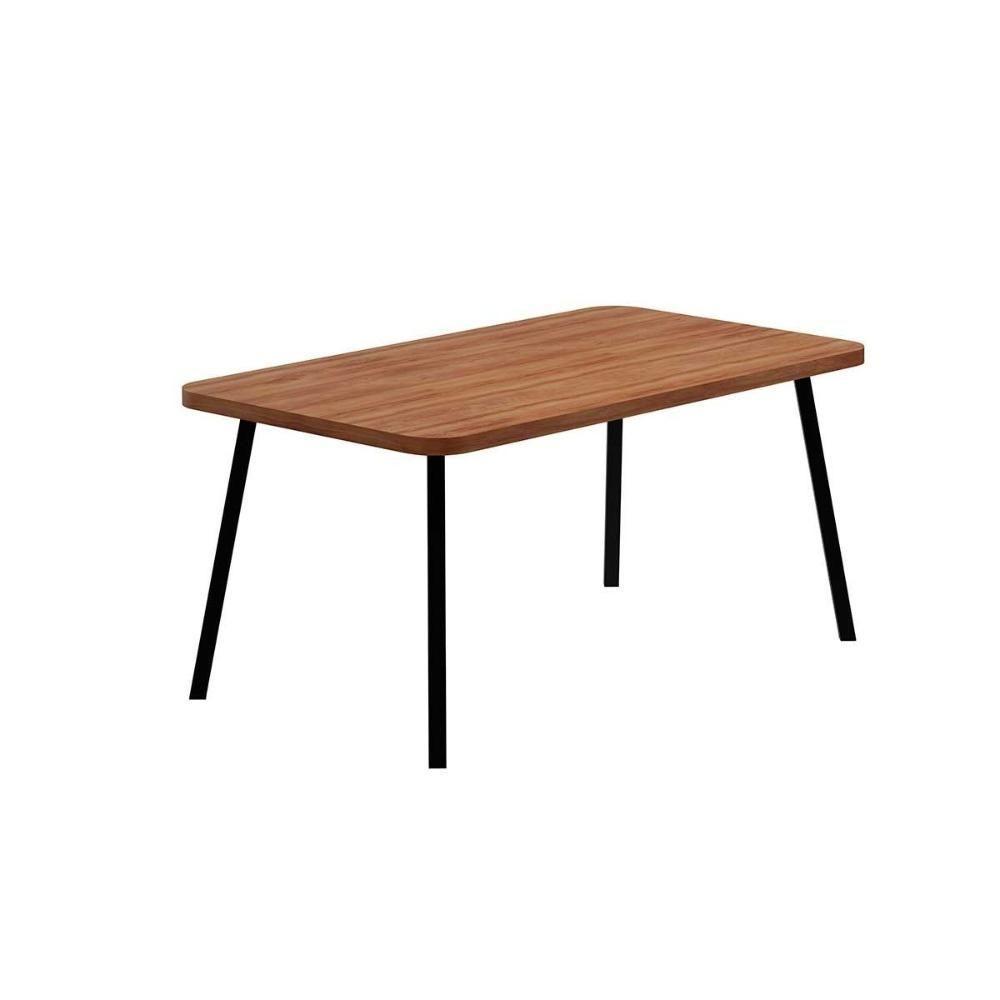 Mesa para Cozinha Stellar 1597 Aço c/Tampo Madeirado 160x90cm Nogal/Preto - Carraro - 1